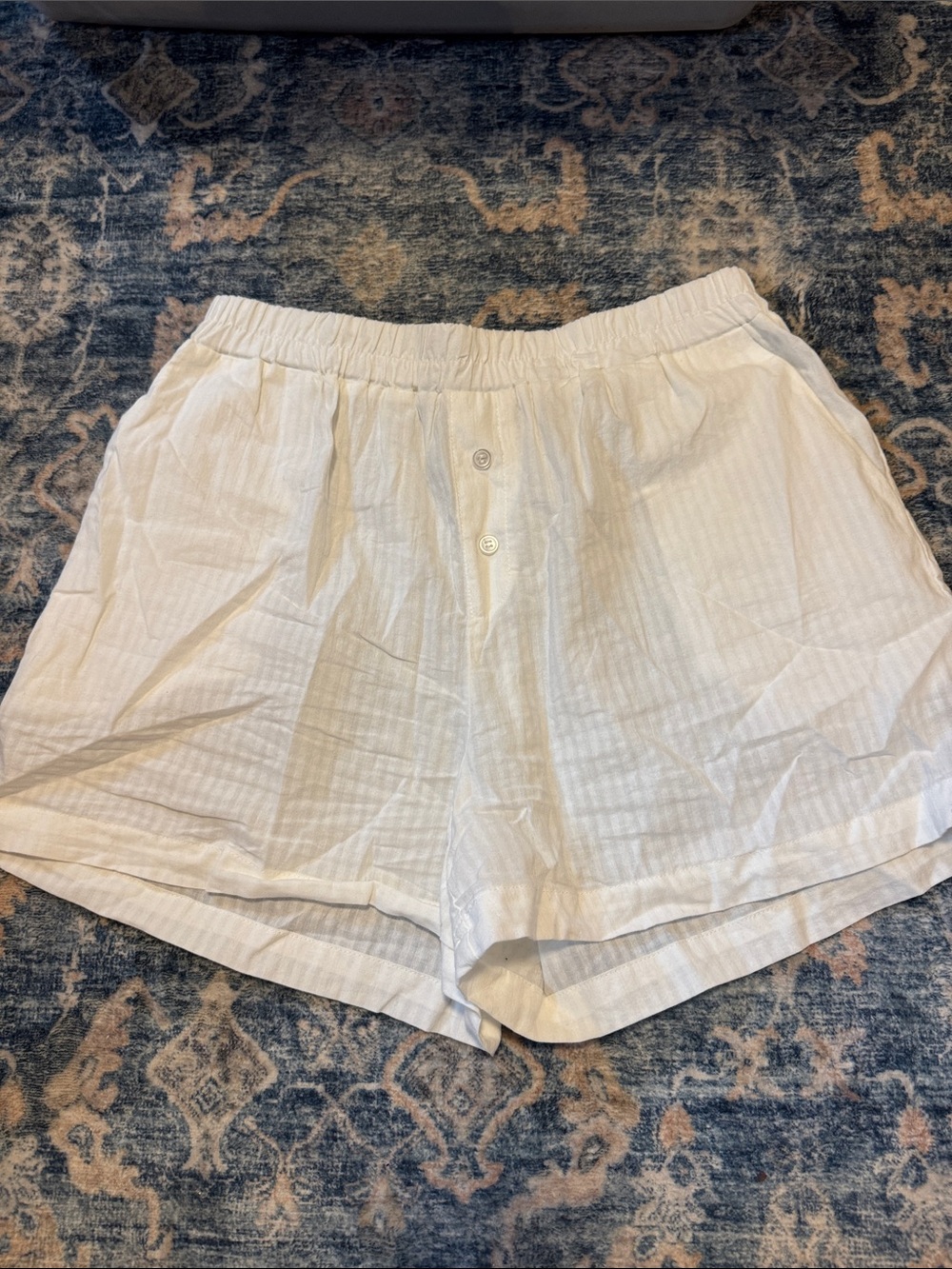 T.J.Maxx White Elastic Waist Button Front Shorts